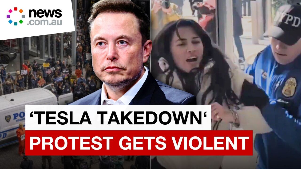 'Tesla Takedown' rallies turn destructive against Elon