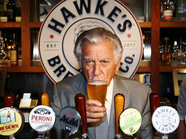 ‘Propensity for carousing’ ... even as a calmer elder statesman, Hawke appreciated a good ale. There is even a brewing company named after him.