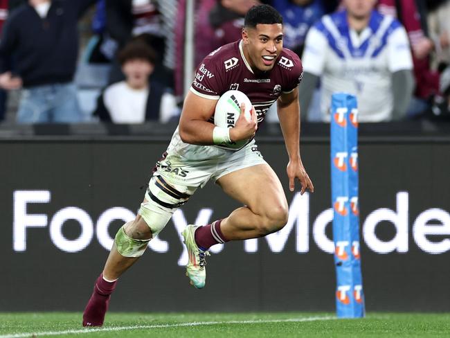 Koula saved the day in week one of the finals for the Sea Eagles, scoring the match winning try. Picture: Getty Images