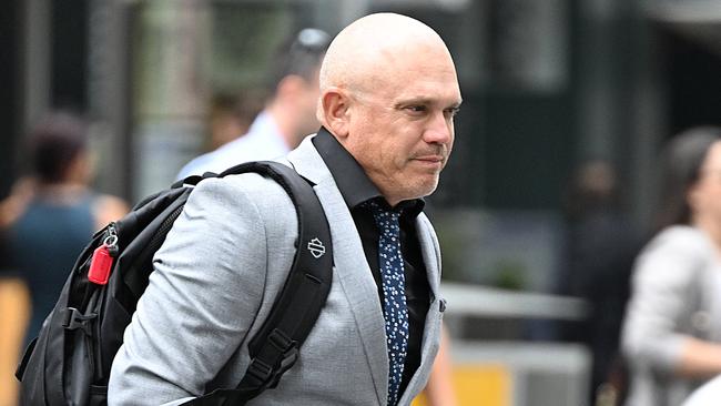 Asher Enterprises’ sole director James Asher leaving the Brisbane Magistrates Court. Picture: Lyndon Mechielsen/Courier Mail