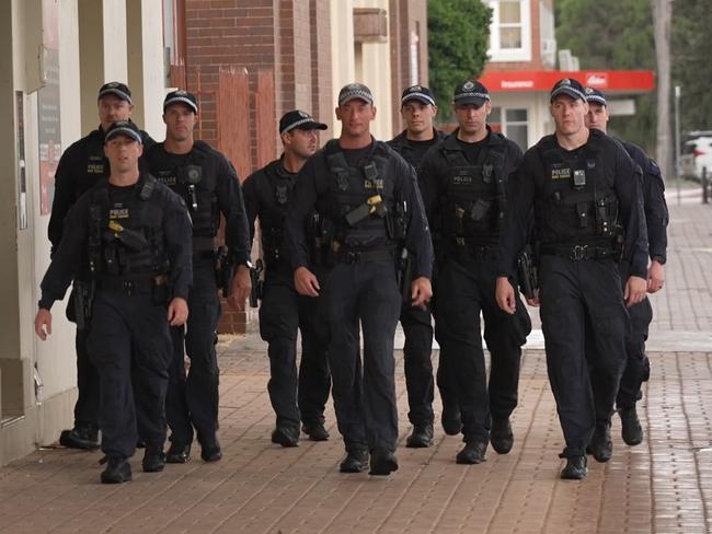 Operation Regional Mongoose rolled into Moree, with dozens of NSW Police swarming the troubled town. Picture: NSW Police