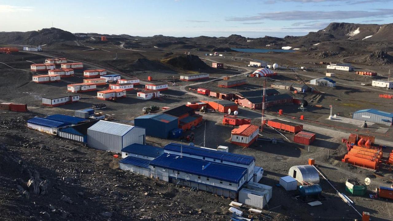 The outpost only boasts 100 inhabitants max, predominantly researchers and military personnel. Picture: Chilean Antarctic Institute/AFP