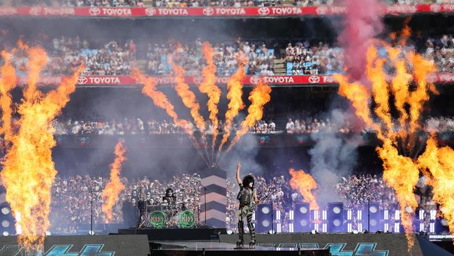 Kiss performs on stage. Picture by Jason Edwards.