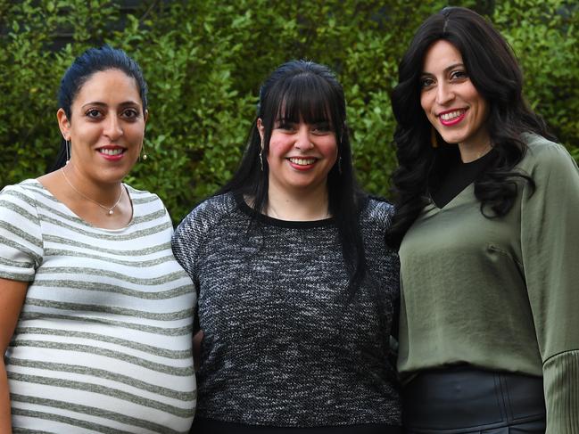 Sisters Elly Sapir, Dassi Erlich and Nicole Meyer are facing their alleged abuser in court. Photo: AAP Image/James Ross