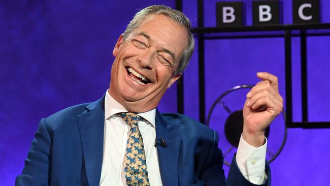 Mr Farage during said interview. Picture: Jeff Overs/BBC via Getty Images