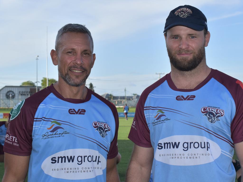 Jack Madden with Capras head coach Lionel Harbin.