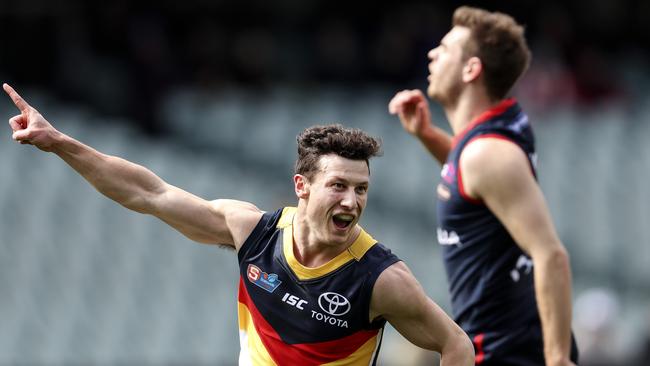 James Mathews celebrates one of his goals. Picture SARAH REED