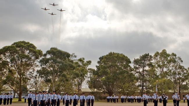 RAAF Base East Sale personnel conducted a parade to commemorate the 75th Anniversary of the formation of the base in 1943 and has served as a training and operational base for more than seven decades. Picture: Defence