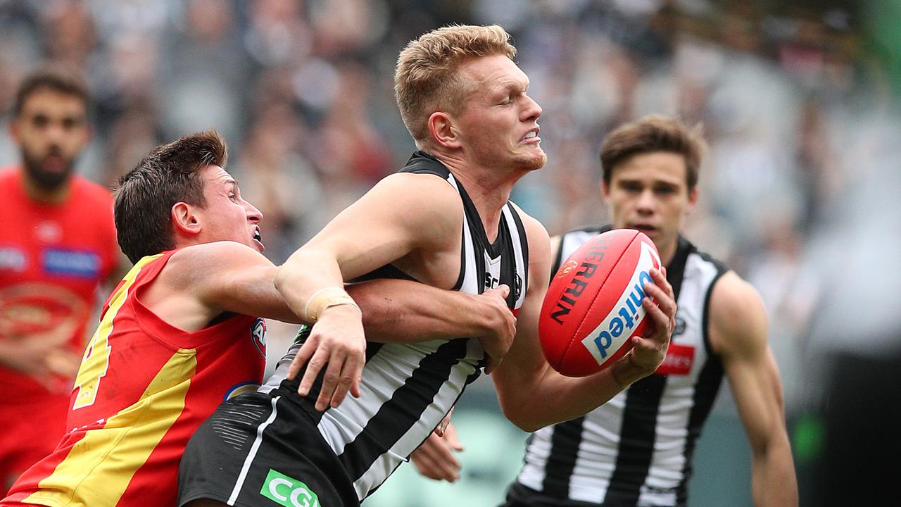Adam Treloar was reportedly targeted by Gold Coast. Picture: Graham Denholm