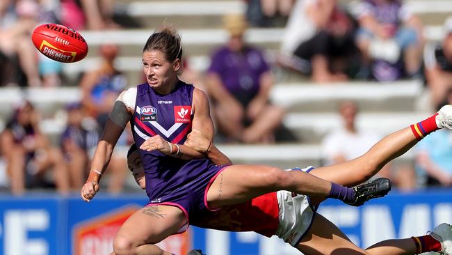 Dockers star Kiara Bowers. Picture: AAP Image/Richard Wainwright