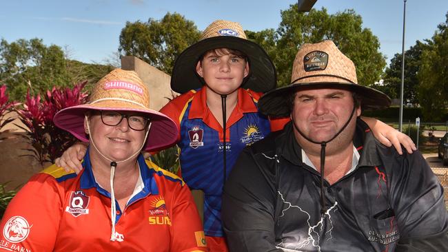 Game three of Dettol ODI series between Australia and Zimbabwe at Riverway Stadium. Natalie and Lyle Smith with James, 12. Picture: Evan Morgan
