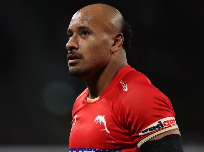 MELBOURNE, AUSTRALIA - AUGUST 24: Felise Kaufusi of the Dolphins looks on during the round 25 NRL match between Melbourne Storm and Dolphins at AAMI Park, on August 24, 2024, in Melbourne, Australia. (Photo by Daniel Pockett/Getty Images)