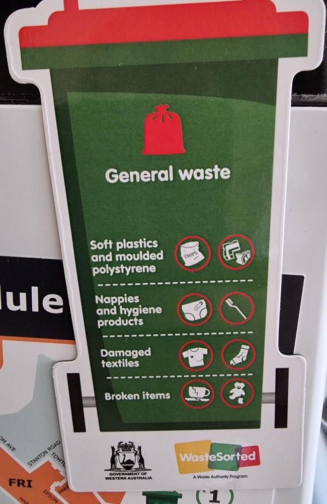 The WA Reddit user was fuming over the intruductuion of a tiny new general waste bin to be collected every second week. Picture: Reddit