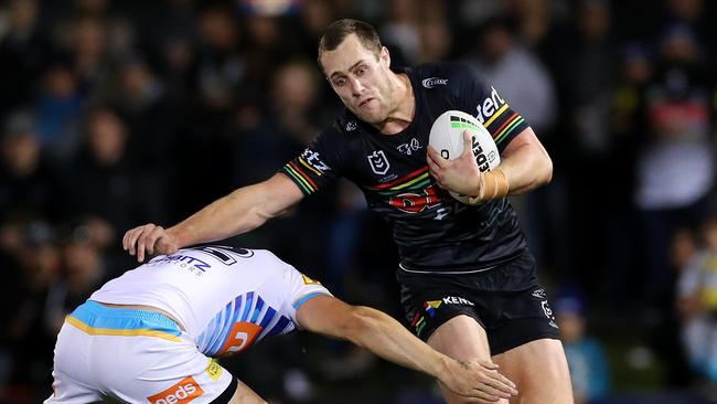 Penrith’s Isaac Yeo is tacked on Friday night. Picture: Getty Images