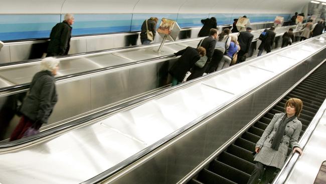 Ride of your life on Melbourne's longest escalators at Parliament train station.