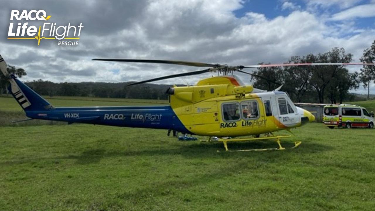 The man was taken to hospital in a serious but stable condition. Photo: RACQ Lifeflight Rescue