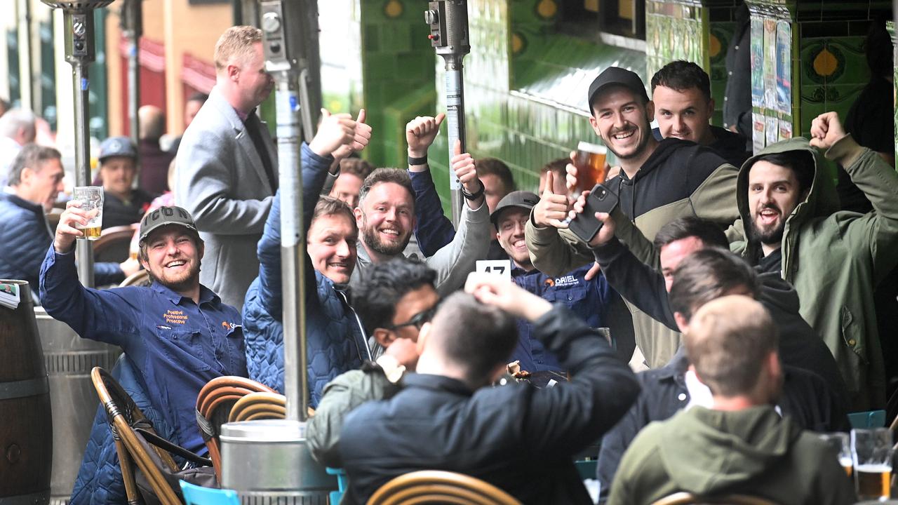 Sydneysiders enjoy a drink at the Mercantile Hotel in The Rocks. Picture: NCA NewsWire / Jeremy Piper