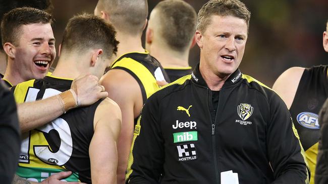 Damien Hardwick wasn’t happy with the umpiring on Friday night. Picture: Michael Klein