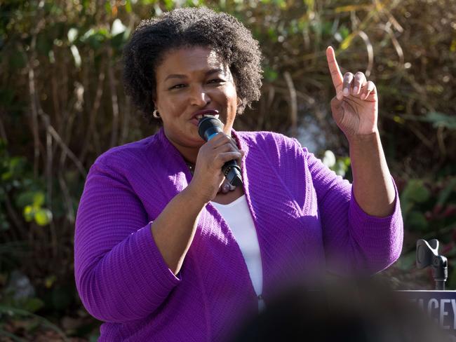 Voter franchise work by the former Democratic Congresswoman Stacey Abrams was credited with turning Georgia from a Republican stronghold into a swing state. Picture: Getty Images/AFP