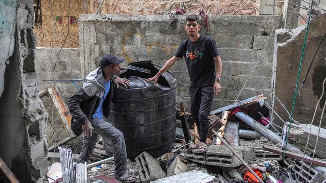 After an Israeli bombardment in Nuseirat in the central Gaza Strip on April 29, 2024, amid the ongoing conflict in the Palestinian territory between Israel and the militant group Hamas. Picture: AFP