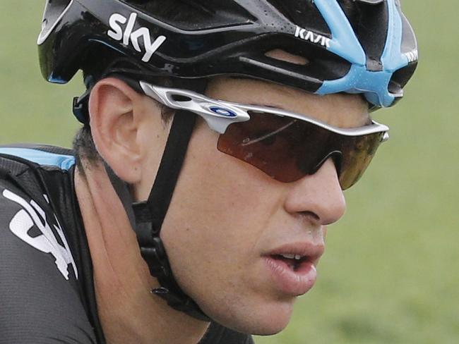 Australia's Richie Porte, the new Sky team lead rider after Britain's Christopher Froome abandoned race in the fifth stage following a crash, rides with teammate Danny Pate of the U.S., left, during the sixth stage of the Tour de France cycling race over 194 kilometers (120.5 miles) with start in Arras and finish in Reims, France, Thursday, July 10, 2014. (AP Photo/Christophe Ena)