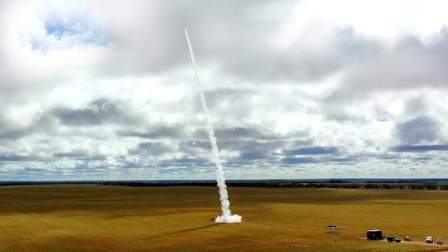 Southern Launch has won approval to build more infrastructure for rocket launches. Pictured is a launch at the Koonibba Test Range.