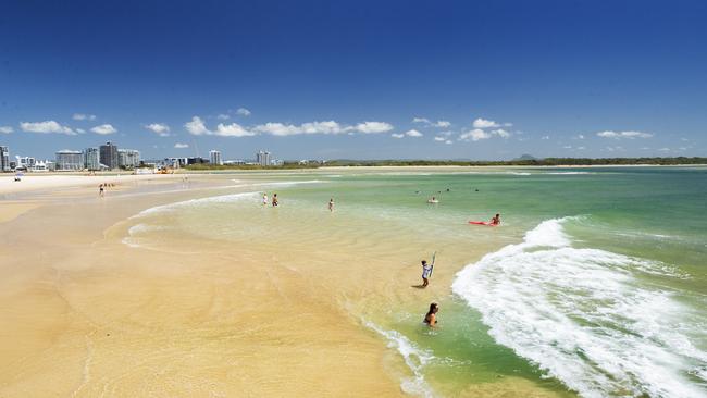 Beach goers at Cotton Tree. Photo Lachie Millard