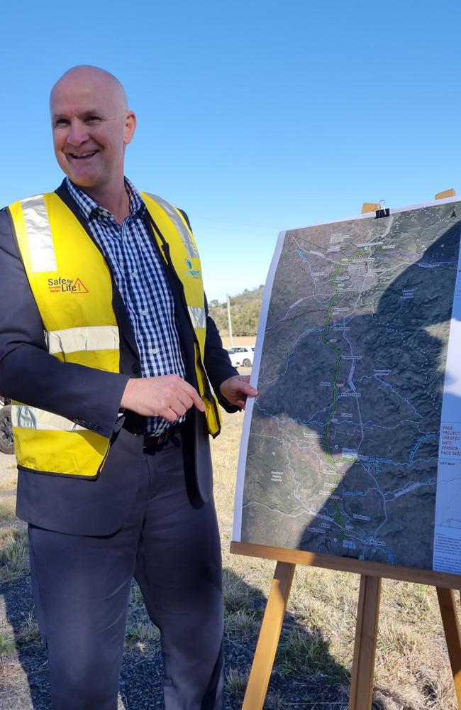 State water minister Glenn Butcher looks at the corridor for the Toowoomba to Warwick pipeline, which is still under pre-works.