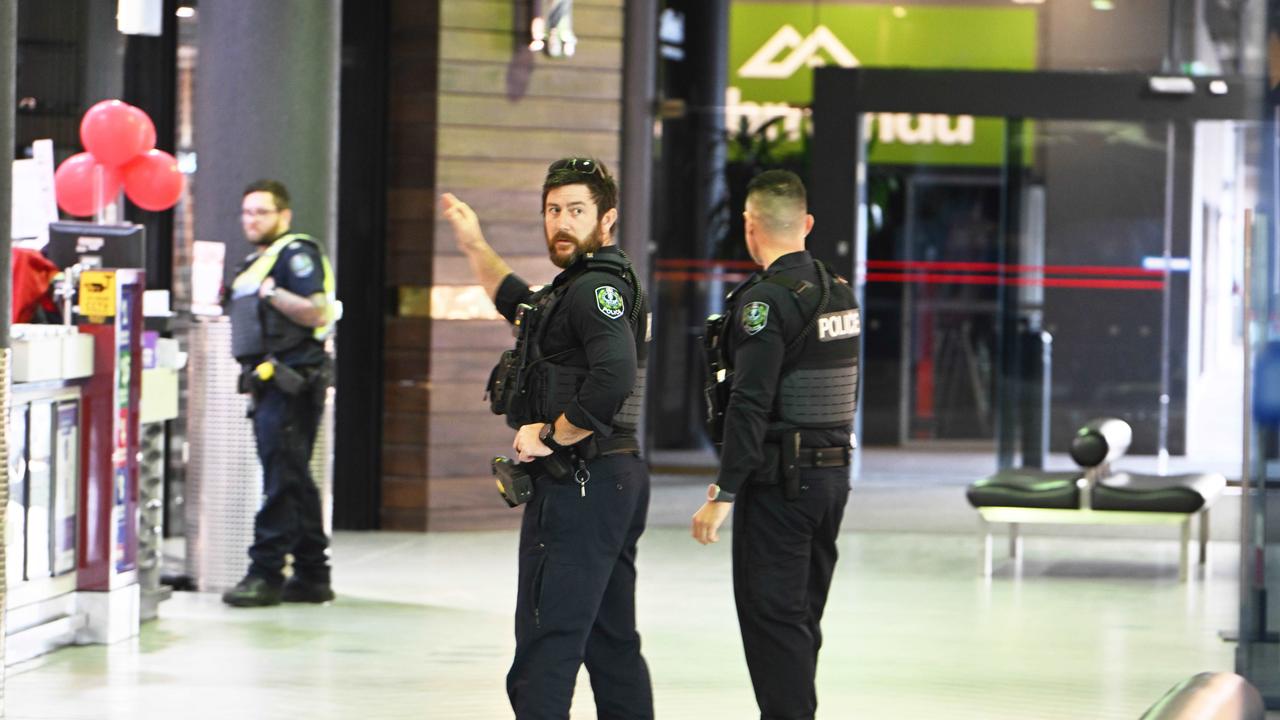 Police inside Westfield Marion. Picture: NewsWire / Brenton Edwards