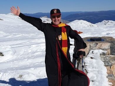 Milton takes Potter to the top of Mt Kosciuszko. Picture: Supplied