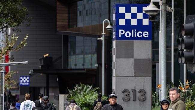 MELBOURNE, AUSTRALIA - NewsWire Photos - 15 FEBRUARY, 2025: Victoria Police signage is seen outside Spence Street police headquarter. Picture: NewsWire / Diego Fedele