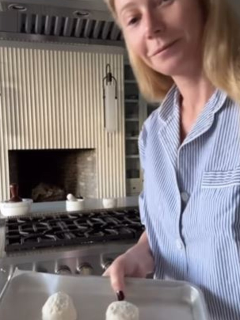 The star filmed herself in her Montecito kitchen. Picture: Instagram