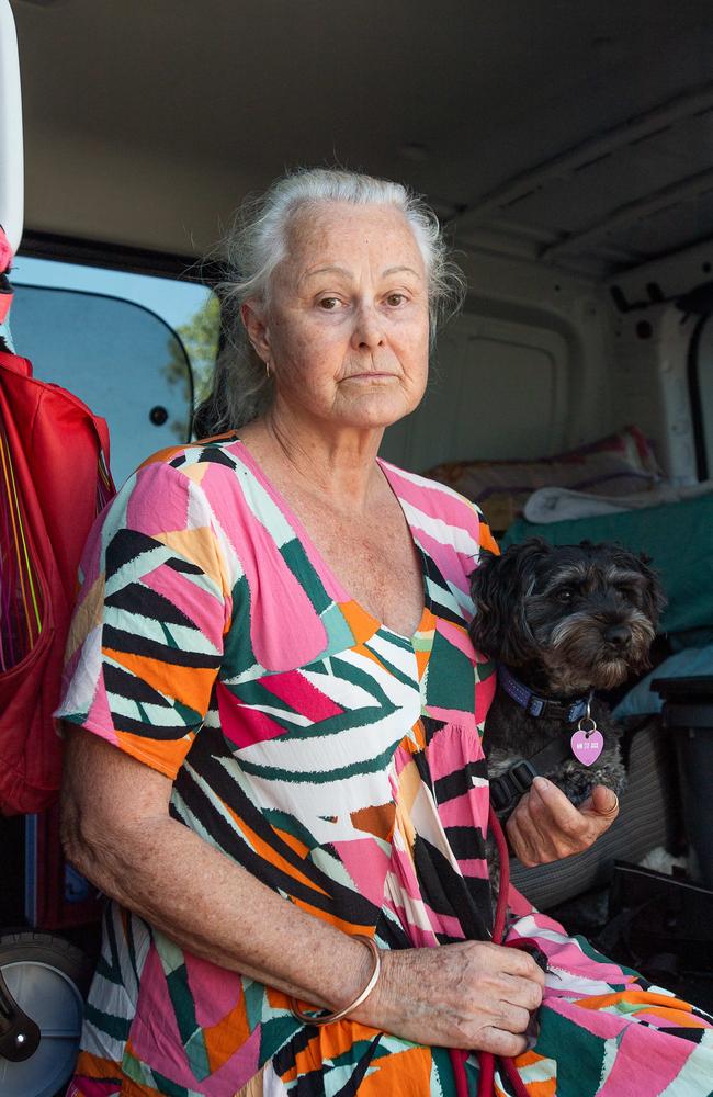 Darwin pensioner Wendy Sutton has been living in her van for 18 months, as she sits on years-long waitlists for social housing. Picture: Pema Tamang Pakhrin