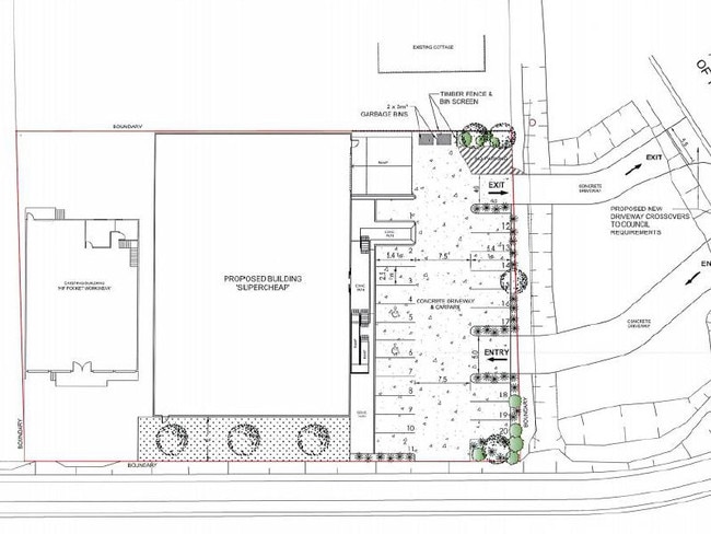 An extract of the approved plan to construct a new Supercheap Auto retail shop in South Grafton.