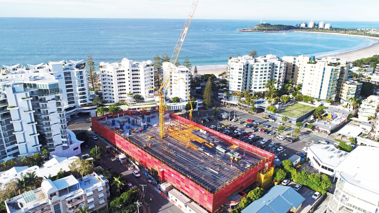 Brisbane Road carpark during construction in Mooloolaba. Picture: Patrick Woods