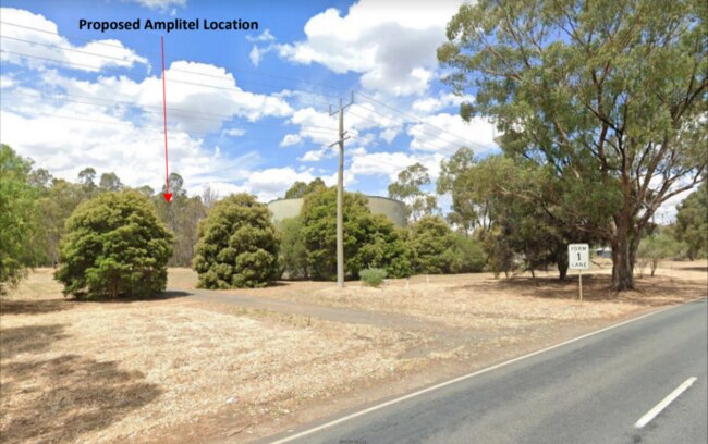 Proposed Amplitel location adjacent to the northern side of the reservoir. Picture: Supplied