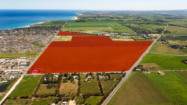 Vacant land in Aldinga which may become home to a new super school.