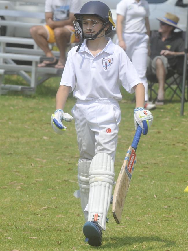 Kade Simpson, heading out to bat for Clarence River in an Under-12 Interdistrict match last season, was one of seven juniors in Westlawn’s 3rd Grade line up last weekend.