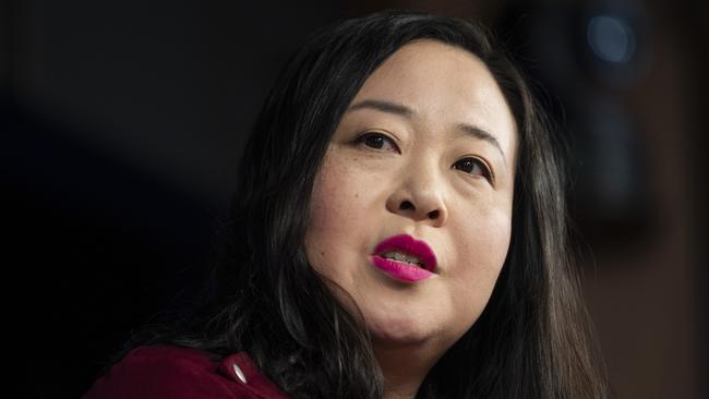 ACT Opposition Leader Elizabeth Lee addresses the National Press Club in Canberra. Picture: NCA NewsWire / Martin Ollman