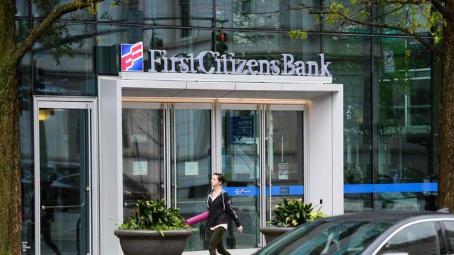 First Citizens Bancshares is buying large pieces of Silicon Valley Bank, more than two weeks after the lender’s collapse. Picture: Melissa Sue Gerrits/AFP