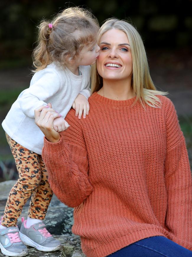 Erin Molan with her daughter Eliza. Picture: Toby Zerna