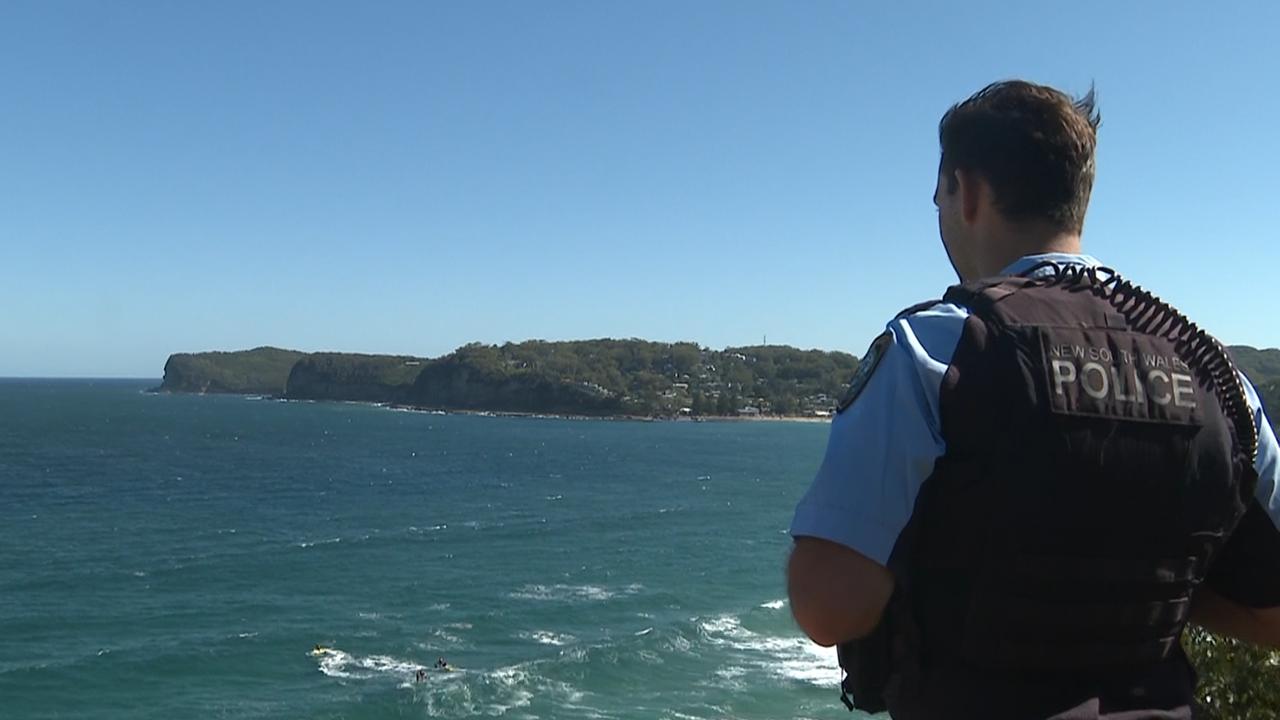 Police at North Avoca on Wednesday. Picture: TNV