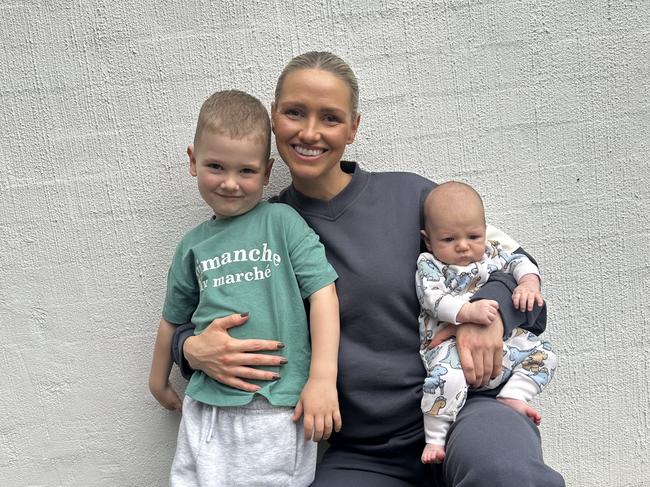 Kahlia Howe with sons Zander and Saxon