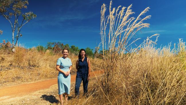 Opposition Leader Lia Finocchiaro with Gamba Grass Roots Alliance volunteer Tiana Bremner. Picture: Supplied