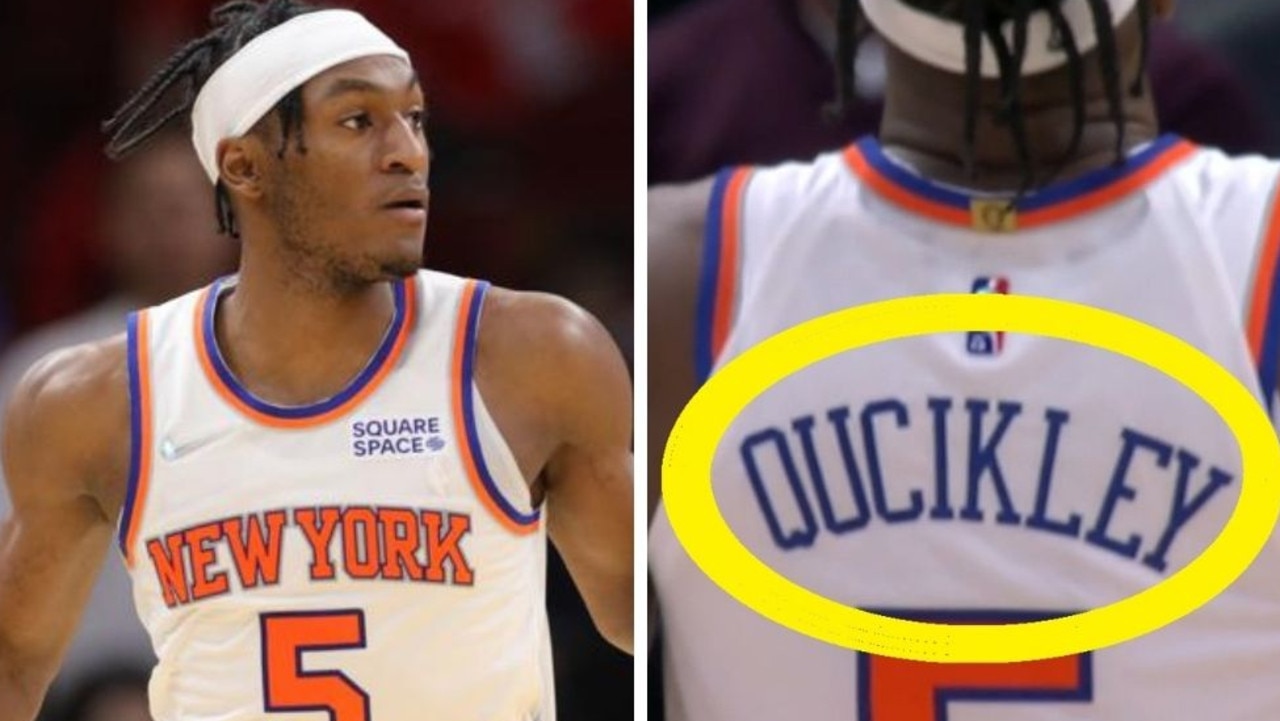 Knicks' Immanuel Quickley plays with typo on jersey