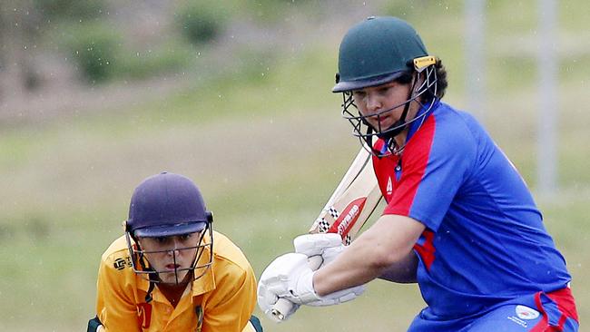 Joe Merlino batting for Newcastle. Picture: John Appleyard