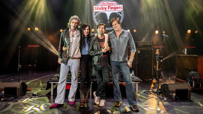 Rock singers Tim Rogers (You Am I), Adalita Srsen (Magic Dirt), Phil Jamieson (Grinspoon) and Tex Perkins (The Cruel Sea/Beasts of Bourbon) are the stars of the Sticky Fingers tribute concert. Picture: Luke Marsden