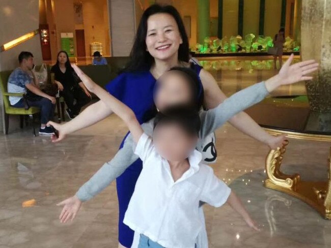 Cheng Lei with her children before she was detained