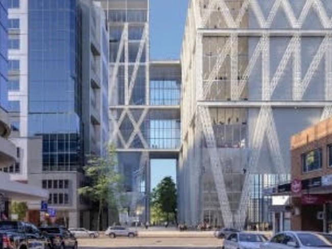 Artist's impression of how  Phillip St will look from Horwood Place, Parramatta.