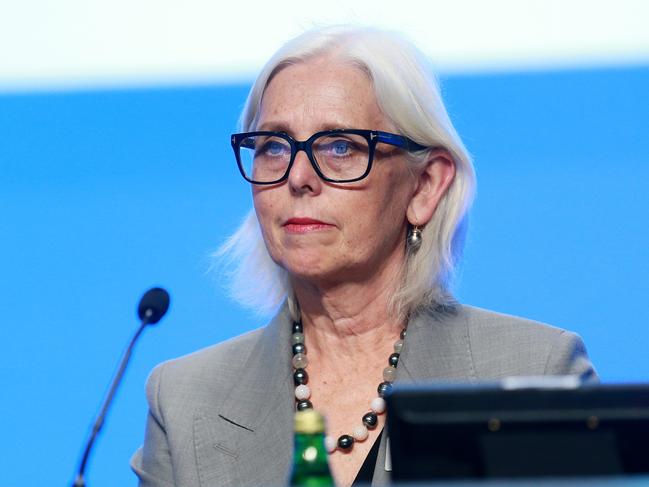 Paula Dwyer during the ANZ Annual General Meeting (AGM) at the Brisbane Convention and Exhibition Centre in Brisbane, Tuesday, December 17, 2019. (AAP Image/Sarah Marshall) NO ARCHIVING